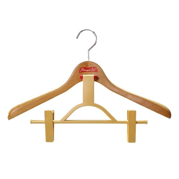 木製ハンガー ハンガーキャット WOODシリーズ 25クリップ クリア
