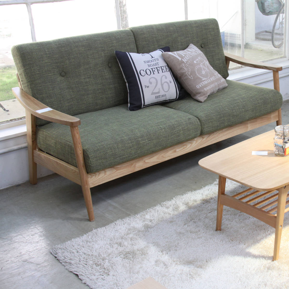 東谷 ソファ 3人掛け 幅167cm 天然木フレーム バッスム （ 北欧