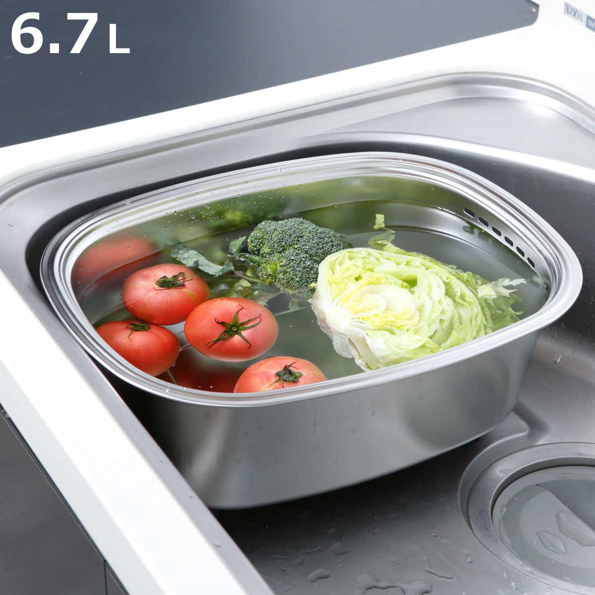 アーネスト（Arnest） 洗い桶 ステンレス製 ゴム脚付き （ ステンレス