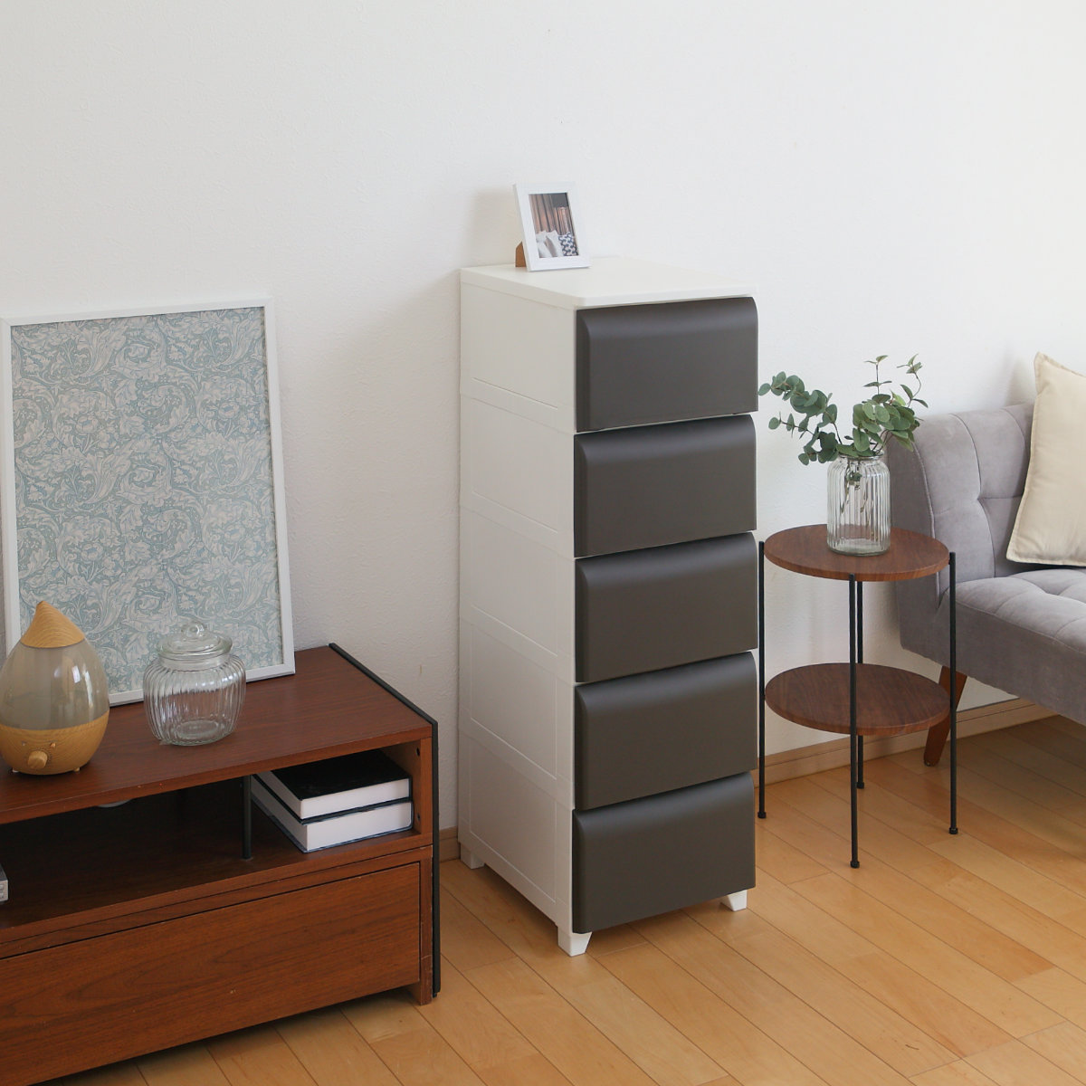 平和工業 チェスト 5段 幅34cm ノーデュス スリム プラスチック