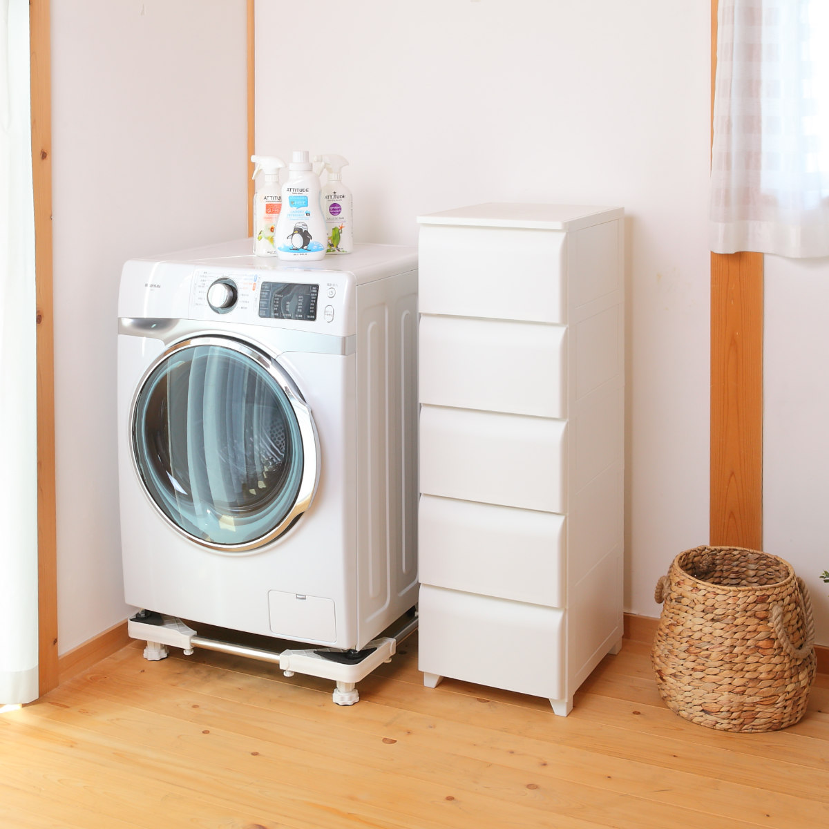 平和工業 チェスト 5段 幅34cm ノーデュス スリム プラスチック