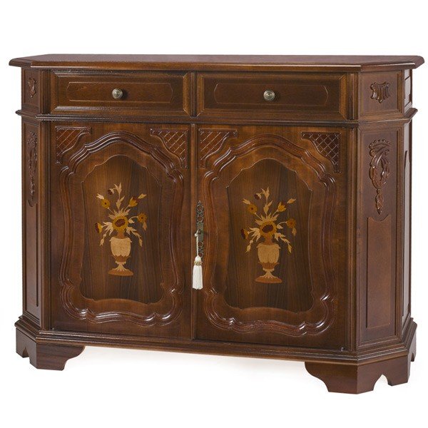 ローボード テレビ台 クラシック調 両開き イタリア製 幅91cm （ 輸入