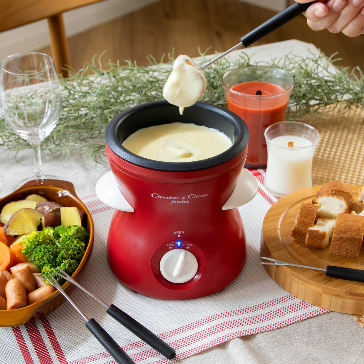 フォンデュ鍋セット リトルリッチ ホーロー製 14cm かくはん用ヘラ付き