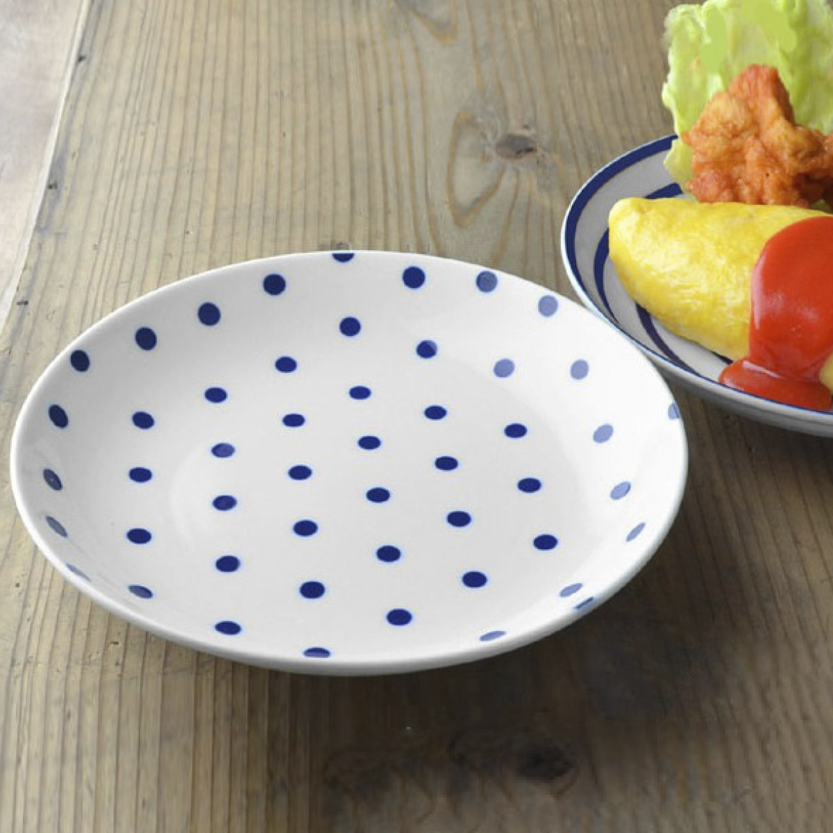 TAMAKI プレート 22cm インディゴ 磁器 （ 食洗機対応 電子レンジ対応