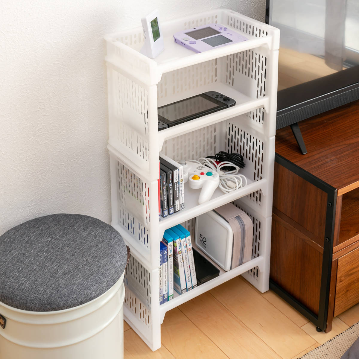 C013はごろもフーズ　プラスチック収納ラック　レア EA976AL-3｜1200x450x1800mm/4段 ラック棚(ﾌﾟﾗｽﾁｯｸ製)のページ -