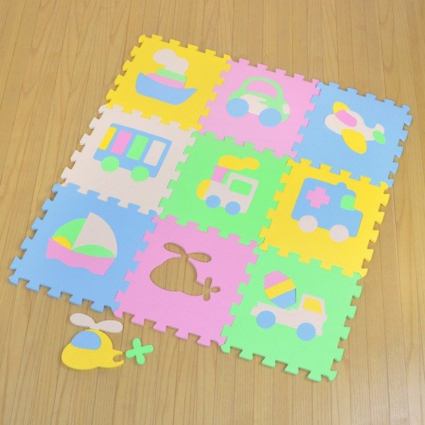 パズルマット ジョイントマット アルファベット 数字 9枚入り 厚み1cm