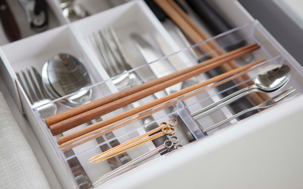 山崎実業 tower 伸縮＆スライド カトラリートレー タワー （ 4903208033824 タワーシリーズ 伸縮＆スライド式 キッチン収納 引き出し収納 ） | tower | 09