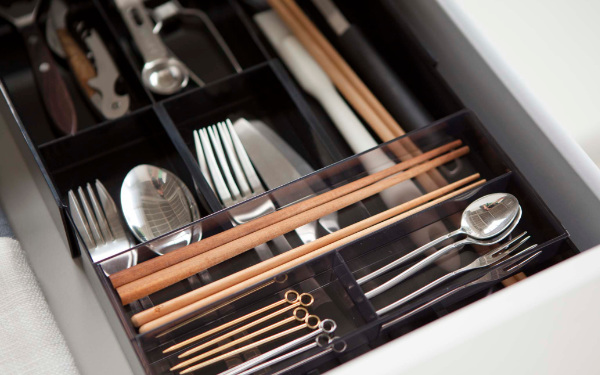 山崎実業 tower 伸縮＆スライド カトラリートレー タワー （ 4903208033824 タワーシリーズ 伸縮＆スライド式 キッチン収納 引き出し収納 ） | tower | 10