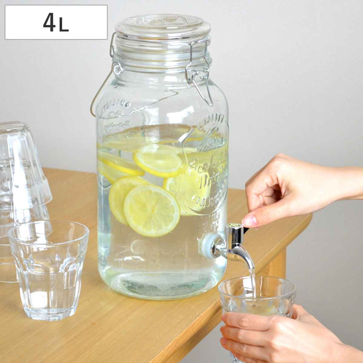 ●アンティーク風 ドリンク ウォーターサーバー 10L 厚口ガラス 高さ55cm ○アンティーク風 ドリンク ウォーターサーバー 10L 厚口ガラス