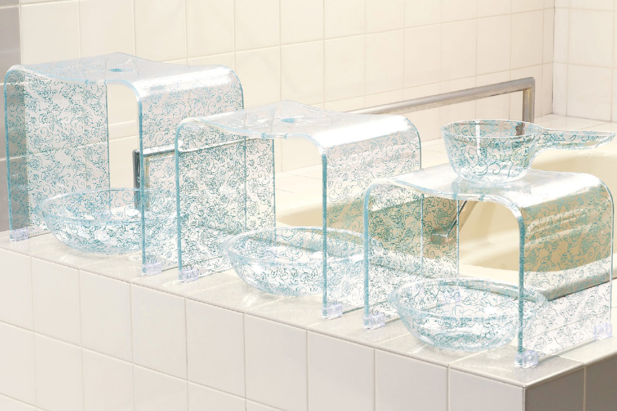 センコー 風呂椅子 クリアローズ 30cm Lサイズ （ 風呂 椅子 バス