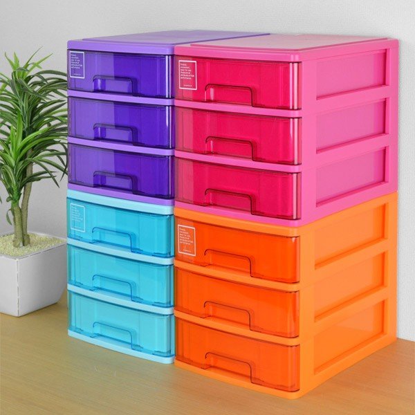 サンコープラスチック レターケース A4 幅26×奥行35×高さ28cm 3段 収納 