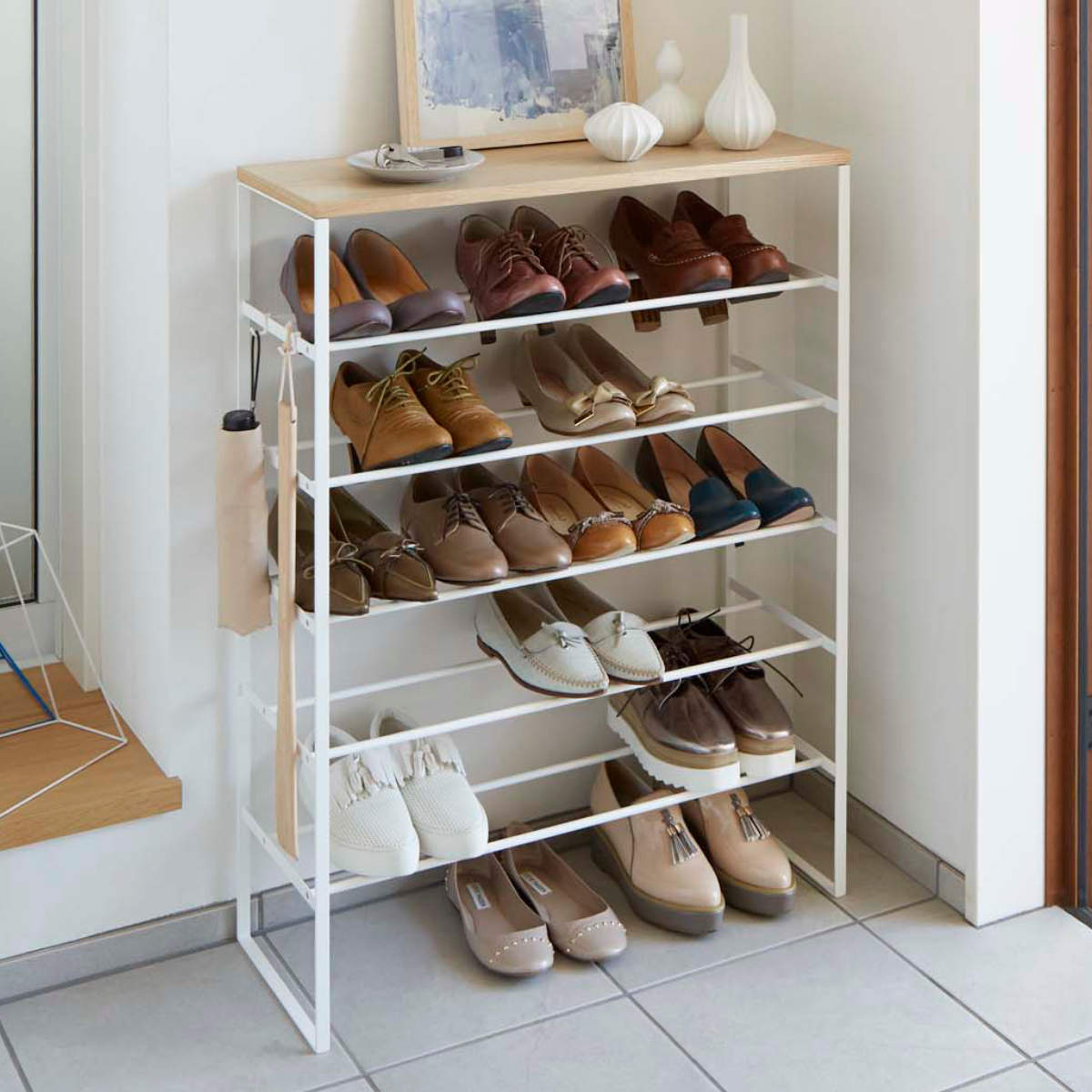 tower 山崎実業 天板付きシューズラック タワー 6段 （ 4903208033695