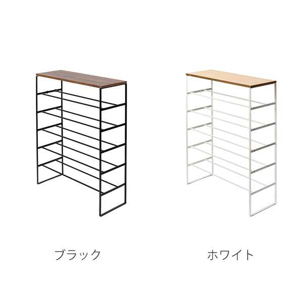 山崎実業 tower 天板付きシューズラック タワー 6段 （ 4903208033695 タワーシリーズ タワー6段 3369 3370 シューズスタンド 靴収納 下駄箱 ）の画像