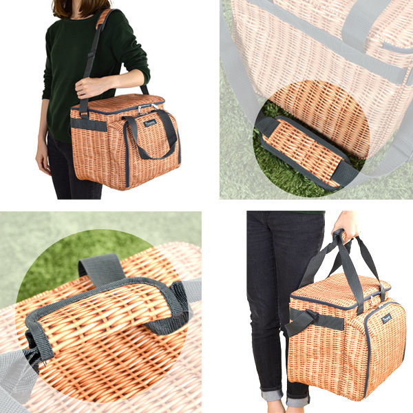 クーラーバッグ 食器付きピクニックバスケット バカンスクーラー