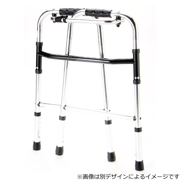 マキテック アルミ製歩行器 ミニタイプ 固定型 前輪固定キャスター付