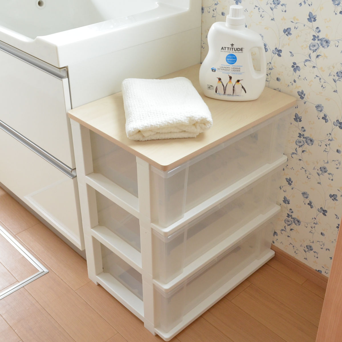 JEJアステージ チェスト 3段 幅54×奥行40×高さ64cm コロ付き