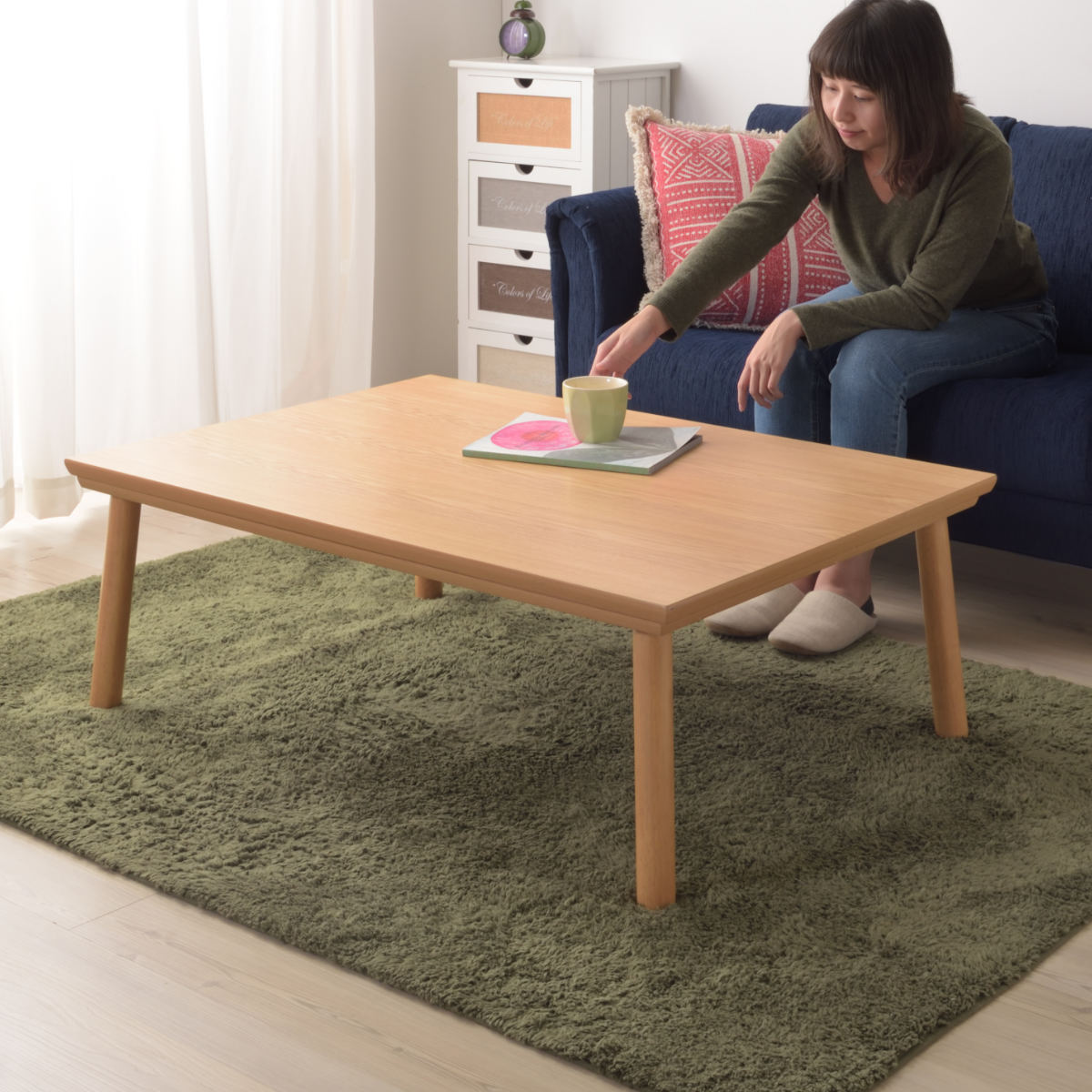 こたつテーブル 105cm フラットヒーター 北欧 木製 ローテーブル 東谷 こたつテーブル 幅105cm フラットヒーター 木製 （ こたつ