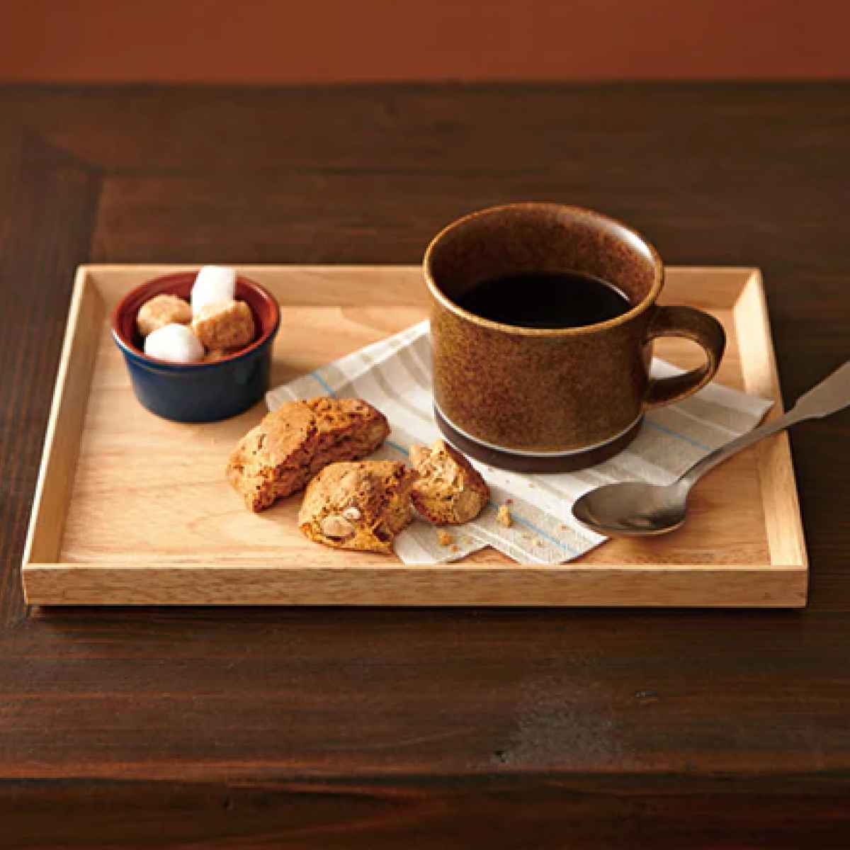 トレー 26×18cm warms 木製 ラバーウッド （ トレイ カフェトレー お盆