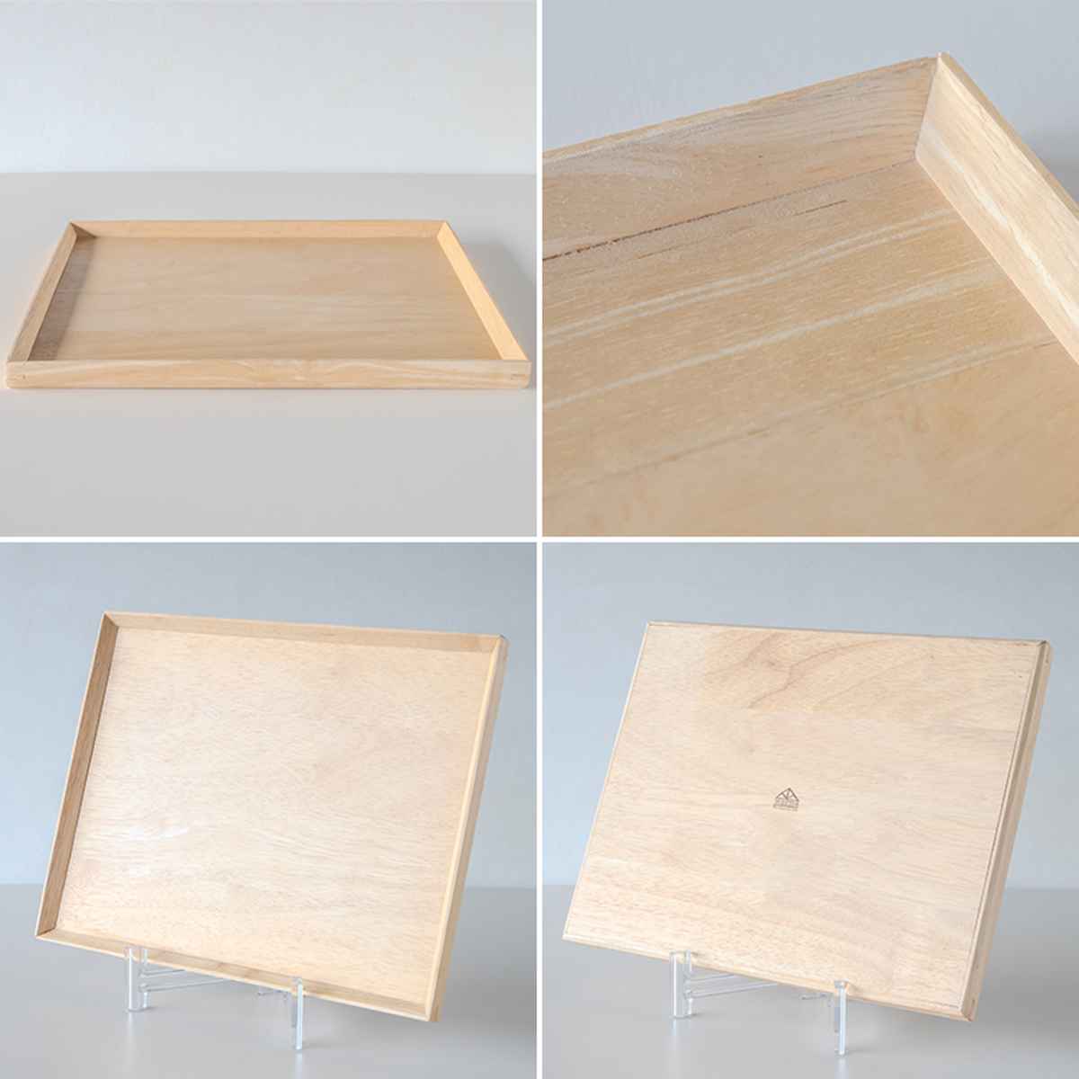 トレー 32×25cm warms 木製 ラバーウッド （ トレイ お盆 天然木 角