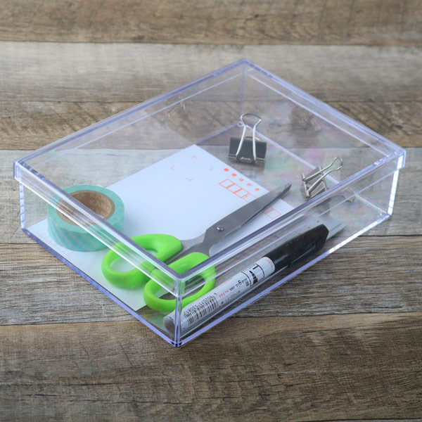 クリアケース フタ付き 幅20.8×奥行14.6×高さ5.6cm 小物入れ ふた付き