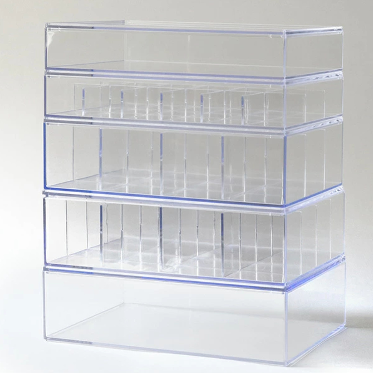 クリアケース ふた付き 18分割 透明 プラスチック 収納 デスコシリーズ