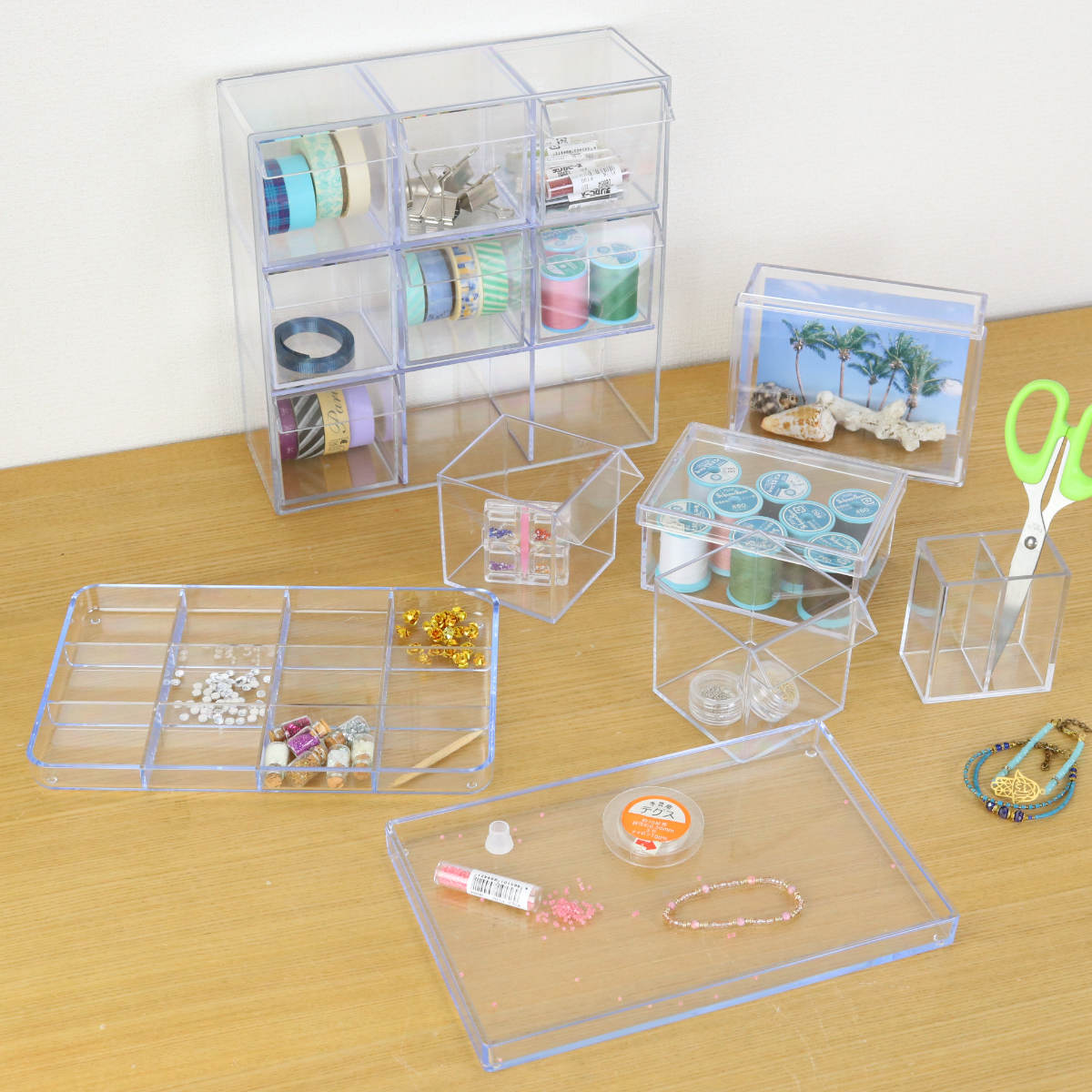 小物入れ 引き出し ミニ プラスチック クリア 卓上 透明 収納 2段×3列