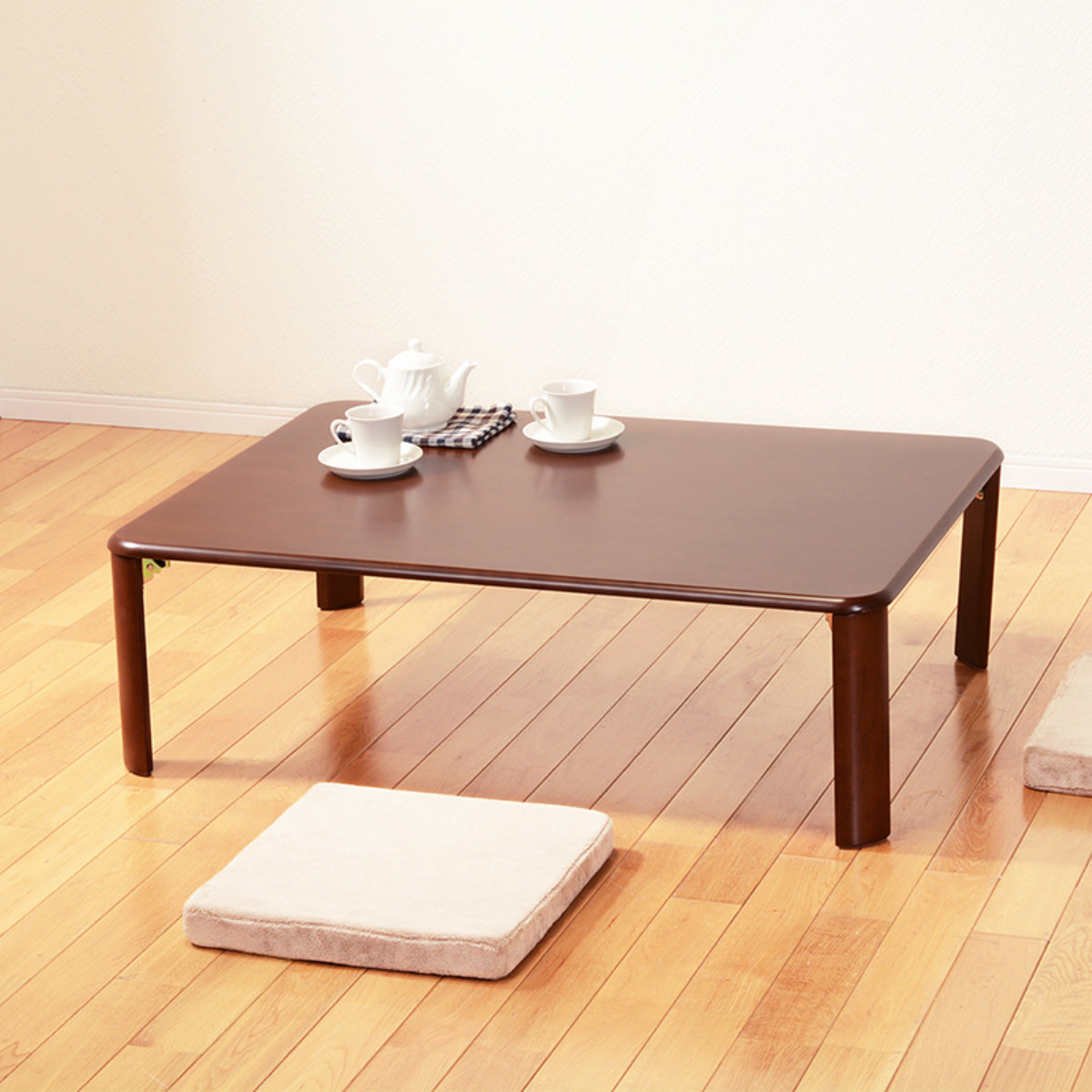 HAGiHARA（萩原） ローテーブル 折りたたみ 幅90cm 折れ脚テーブル