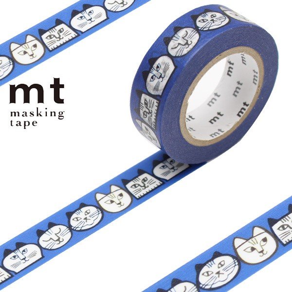 マスキングテープ mt リサラーソン ねこのかお 幅15mm （ カモ井加工紙