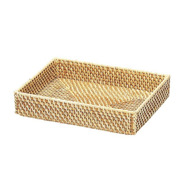 バスケット 収納 籐 角型 約幅22×奥行15×高さ10cm （ かご カゴ