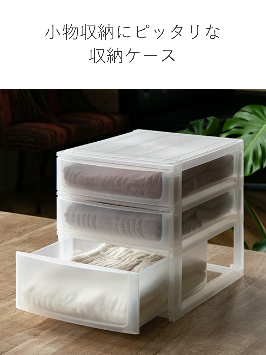 収納ケース 引き出し 約 幅26.5×奥行34.5×高さ30.5cm A4 浅2深1段 2個