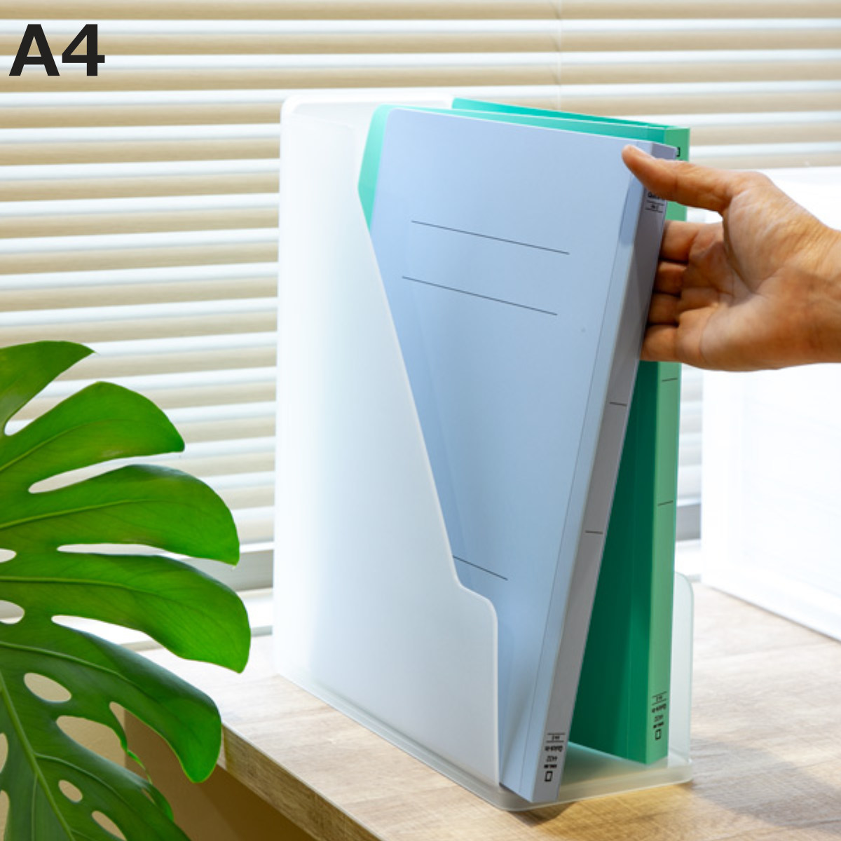 SANKA ファイルスタンド A4 書類収納 半透明 squ＋ ナチュラ
