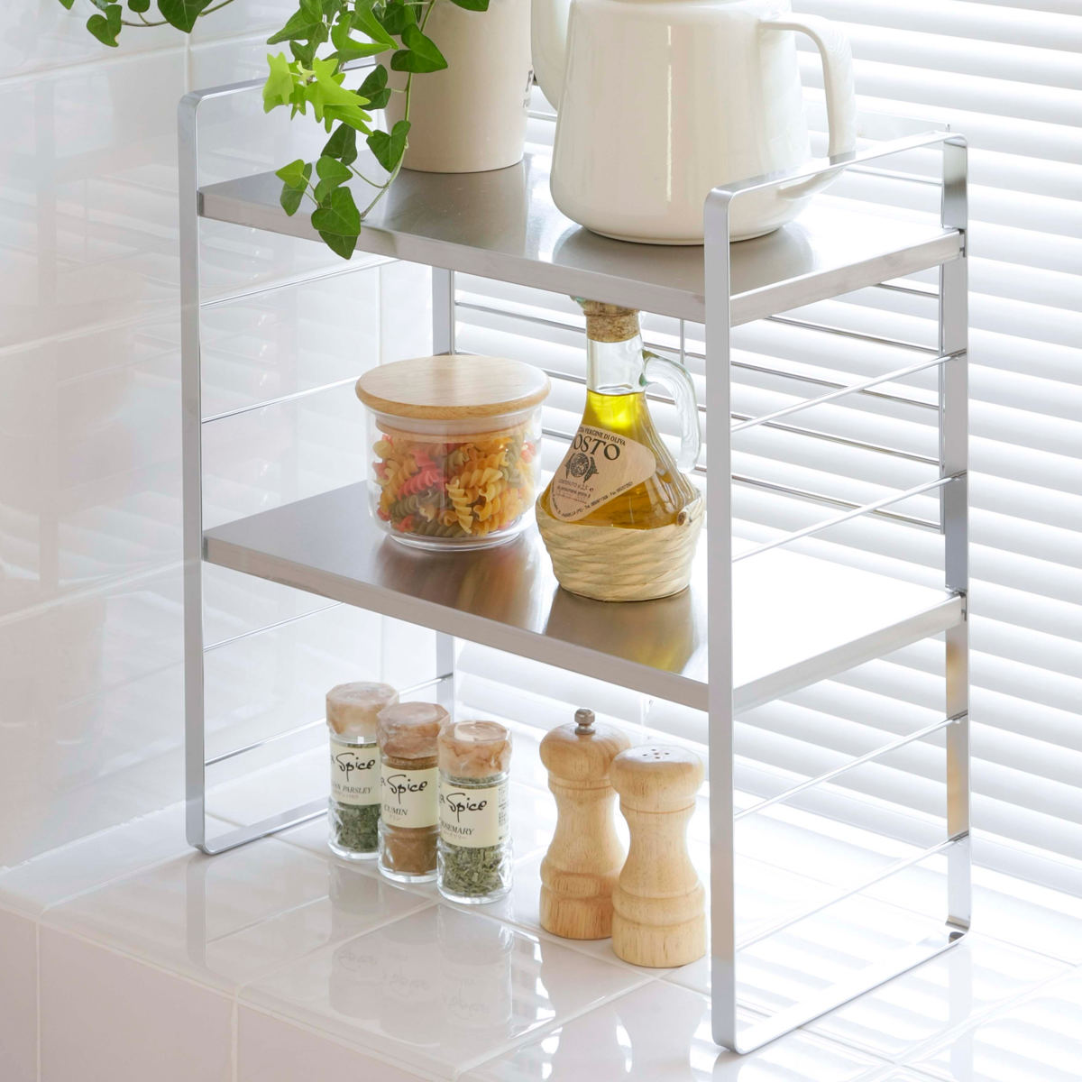 下村企販 キッチンラック ステンレス棚の出窓シェルフ 幅38cm 日本製