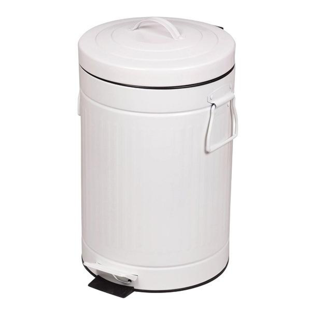 ホワイト円筒形ごみ箱（ペダル付き） パール金属 ゴミ箱 ペダルペール クラウス 12L （ ごみ箱 12リットル