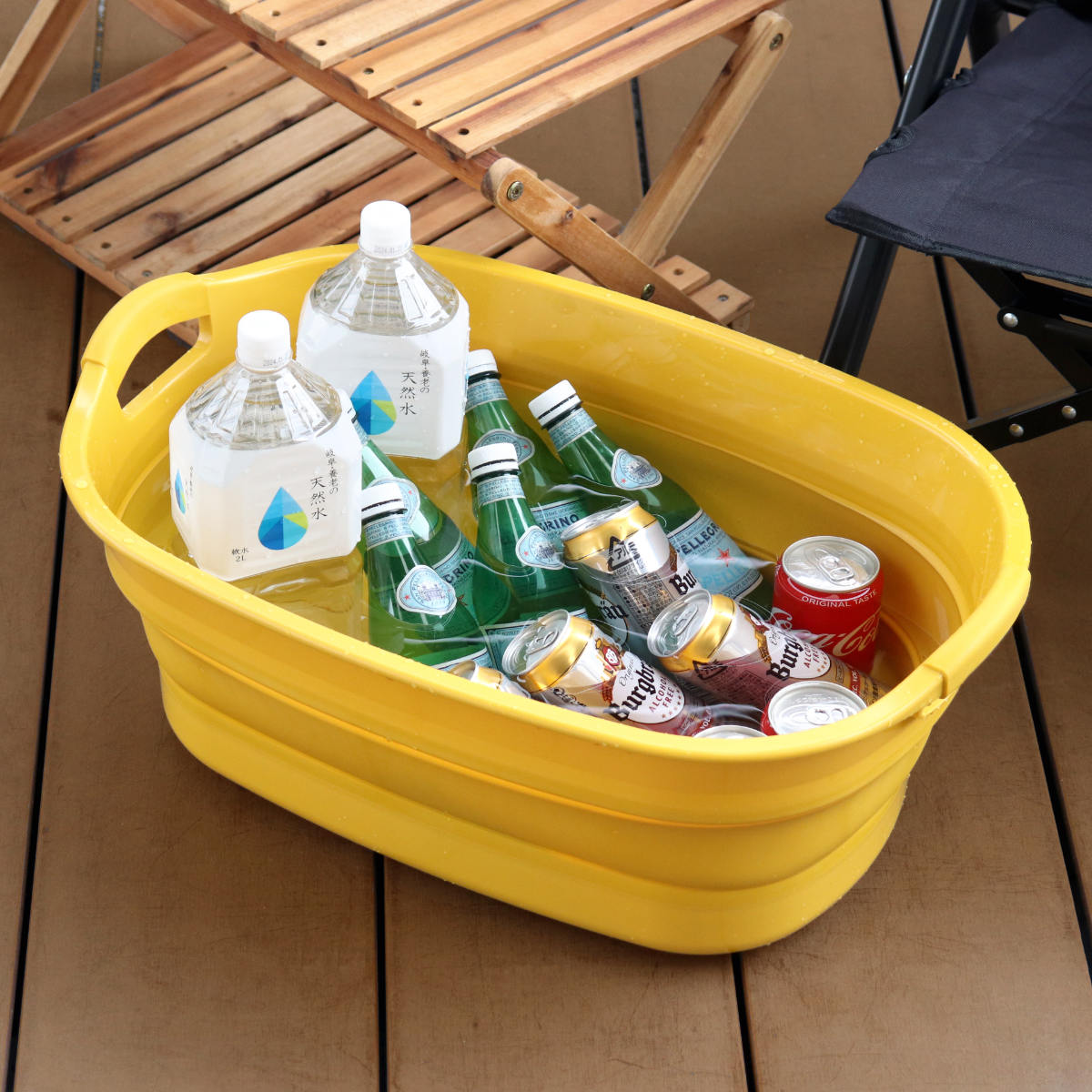 伊勢藤 バケツ 折りたたみ 23L ソフトタブプラス 中栓付き