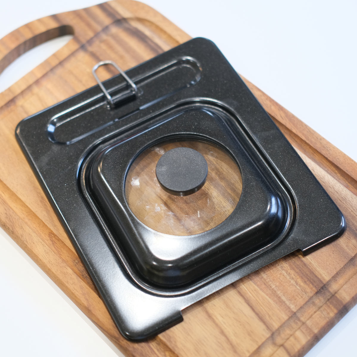 卵焼き器用蓋 15×18cm ガラス窓付き 玉子焼きカバー コンパクト