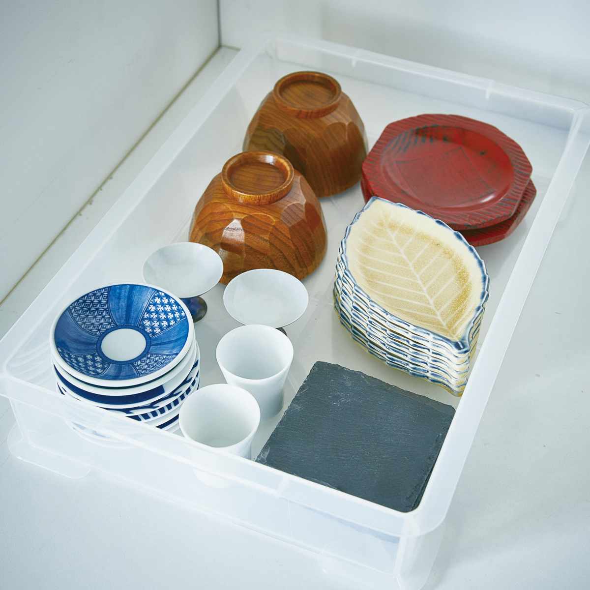 もち箱 フードテナー 本体2段 蓋1個 30×45cm レールトイ 収納 クリア