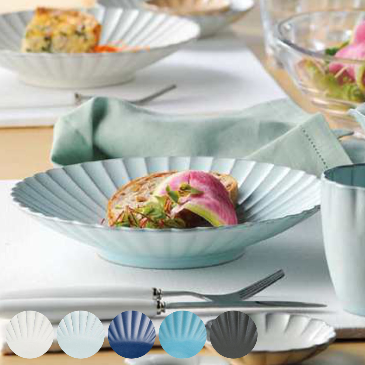 aito製作所 プレート 23cm 輪花皿 花皿 花シリーズ 洋食器 陶器 日本製