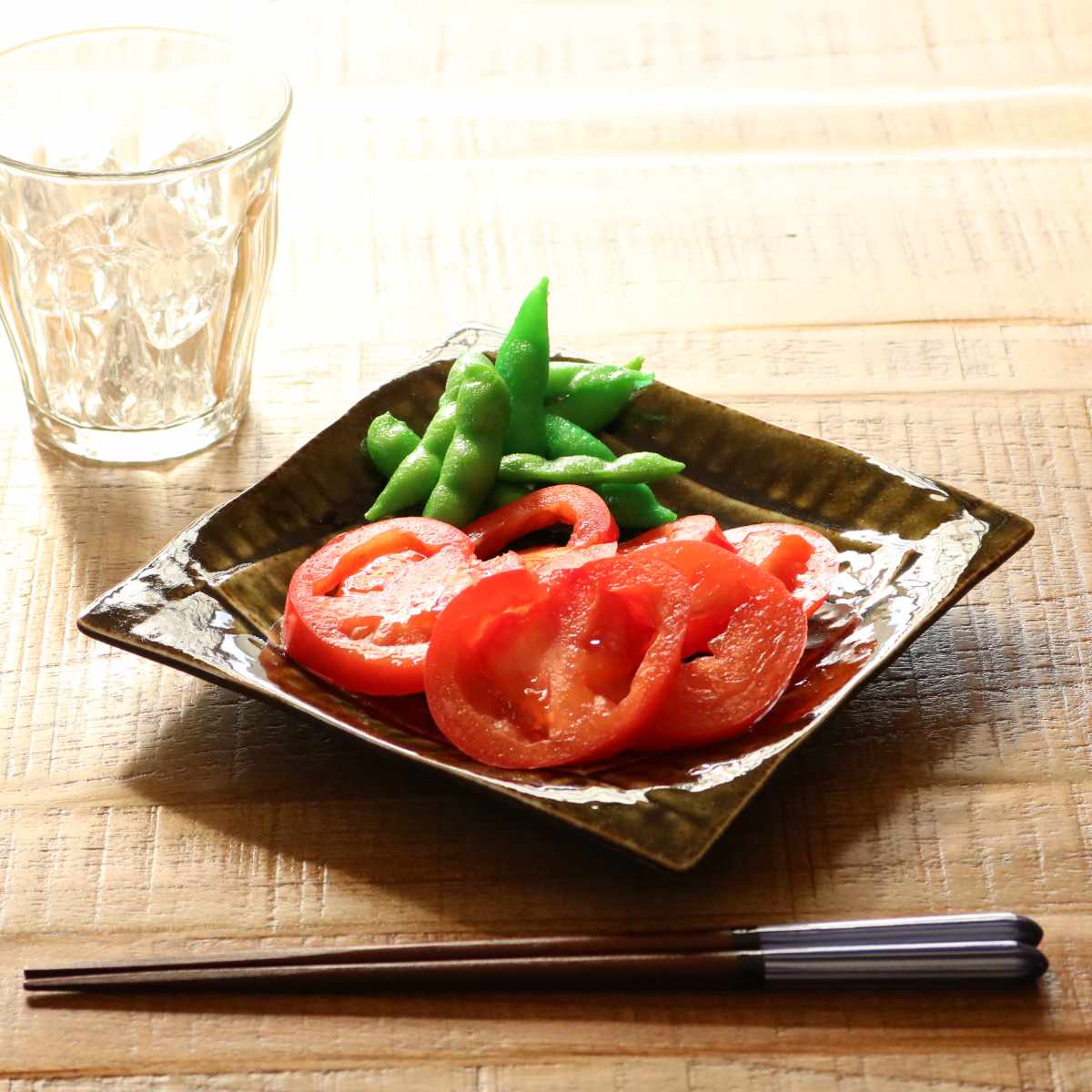 織部角皿 5枚セット 5個セット和陶オープン つた織部 角銘々皿 [ 13.5 x 12 2.5cm