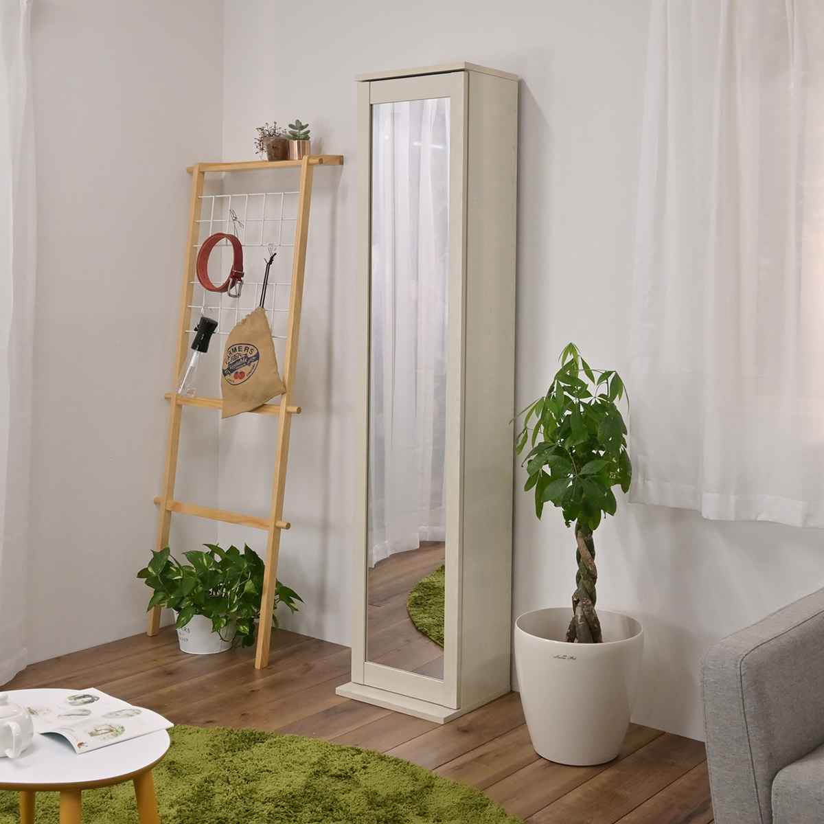 ボックスミラー ミラー付き収納棚 （ ミラー 鏡 収納棚 ） : お弁当