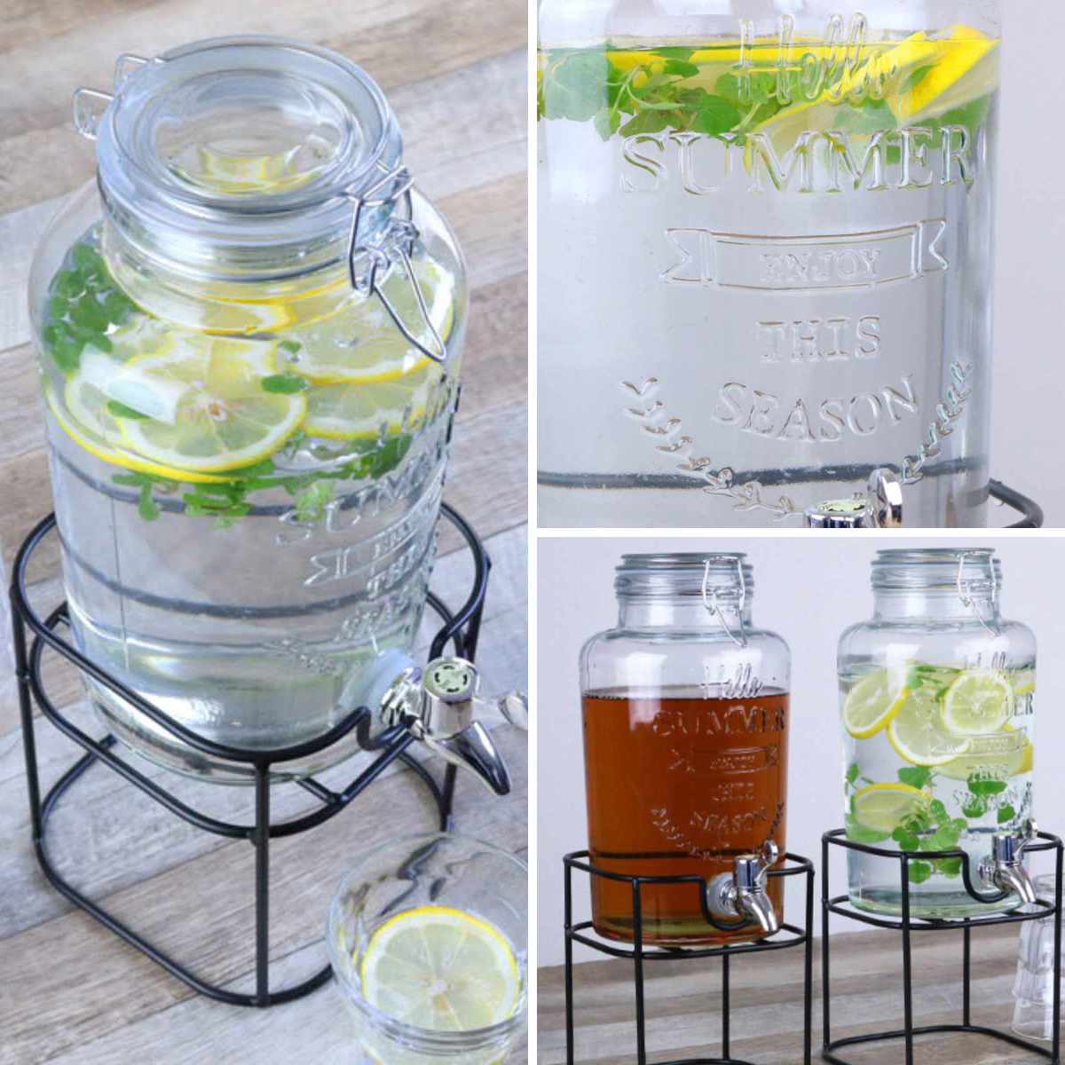 ドリンクサーバー3L スタンド付 ガラス 蛇口付き （ 梅酒 果実酒
