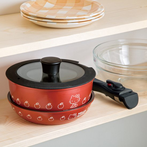 スケーター フライパン＆鍋2点セット 20cm IH対応 ハローキティ 取っ手