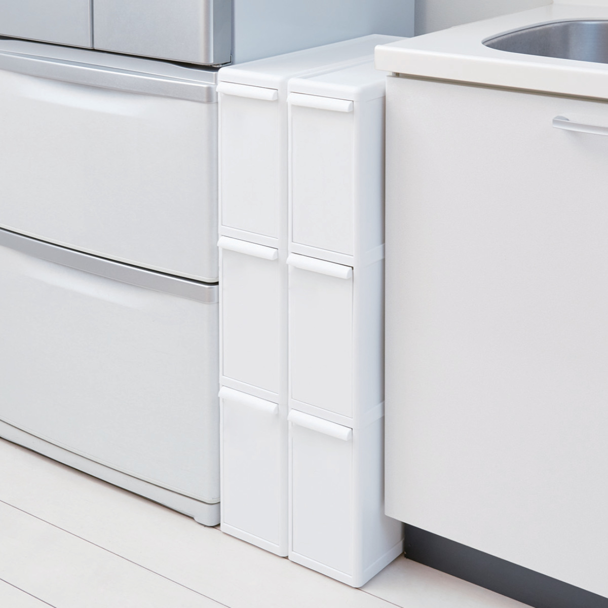 ゴミ箱 27L 3段 幅14cm スーパースリム 分別引き出しステーション （ ごみ箱 27リットル 9L 3分別 キッチン 省スペース スリム 隙間収納 引出し ） | Like-it | 16