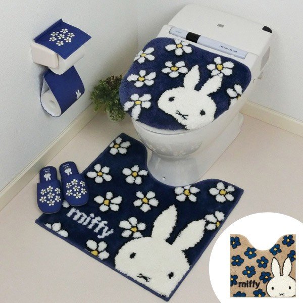 Miffy（ミッフィー） ロングトイレマット ディックブルーナ フラワー