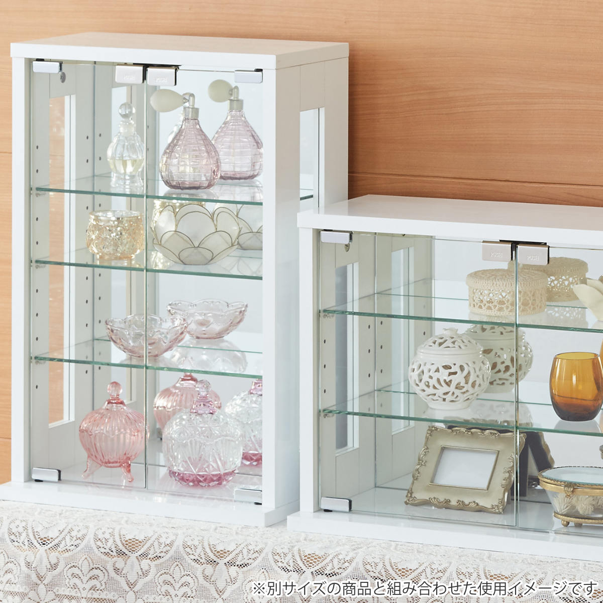 クロシオ 卓上コレクションケース 幅40cm 縦型 ガラス （ コレクション