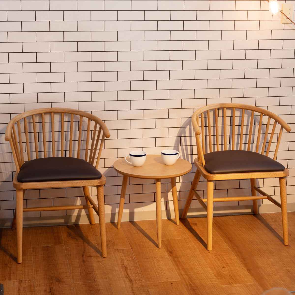 ダイニングチェア 椅子 天然木 ソフトレザー ファブリック 座面高47cm