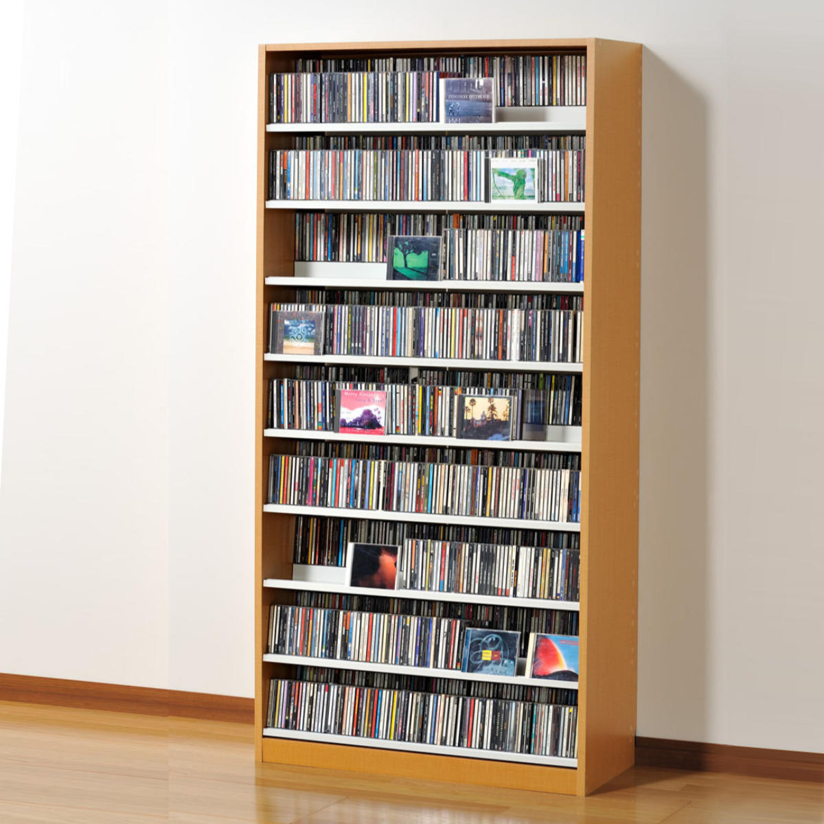 CDラック 幅89cm 9段 2列収納 奥深タイプ （ ラック 棚 収納