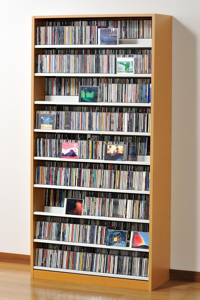 CDラック 幅89cm 9段 2列収納 奥深タイプ （ ラック 棚 収納