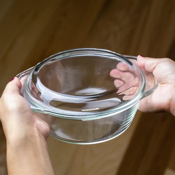 PYREX（パイレックス） スチームポット ふた付き 18cm 980ml 丸 耐熱