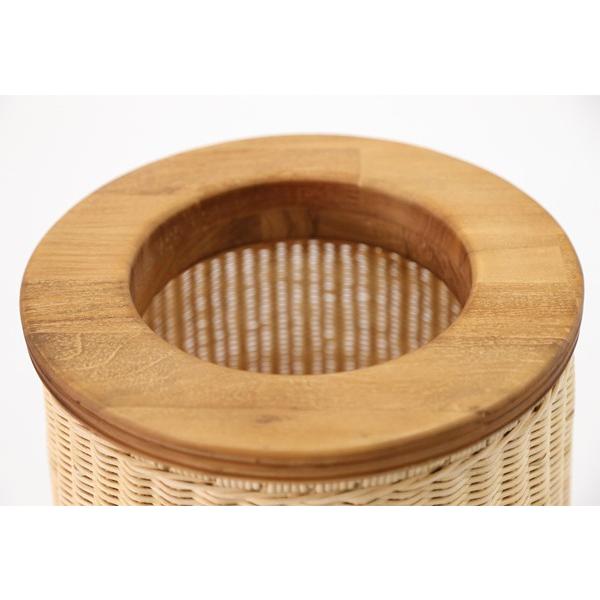 籐 バスケット 木製フタ Breeze 高さ45cm （ ゴミ箱 ゴミ入れ ラタン