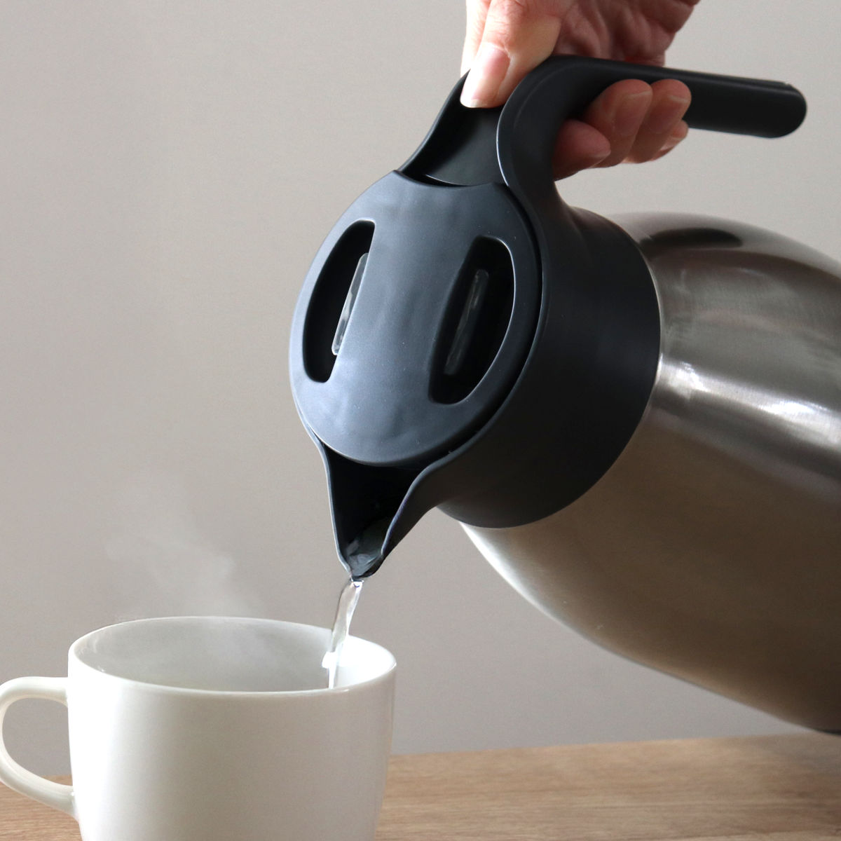 パール金属 ステンレスポット 1.5L 卓上ポット ステンレス製 サテン